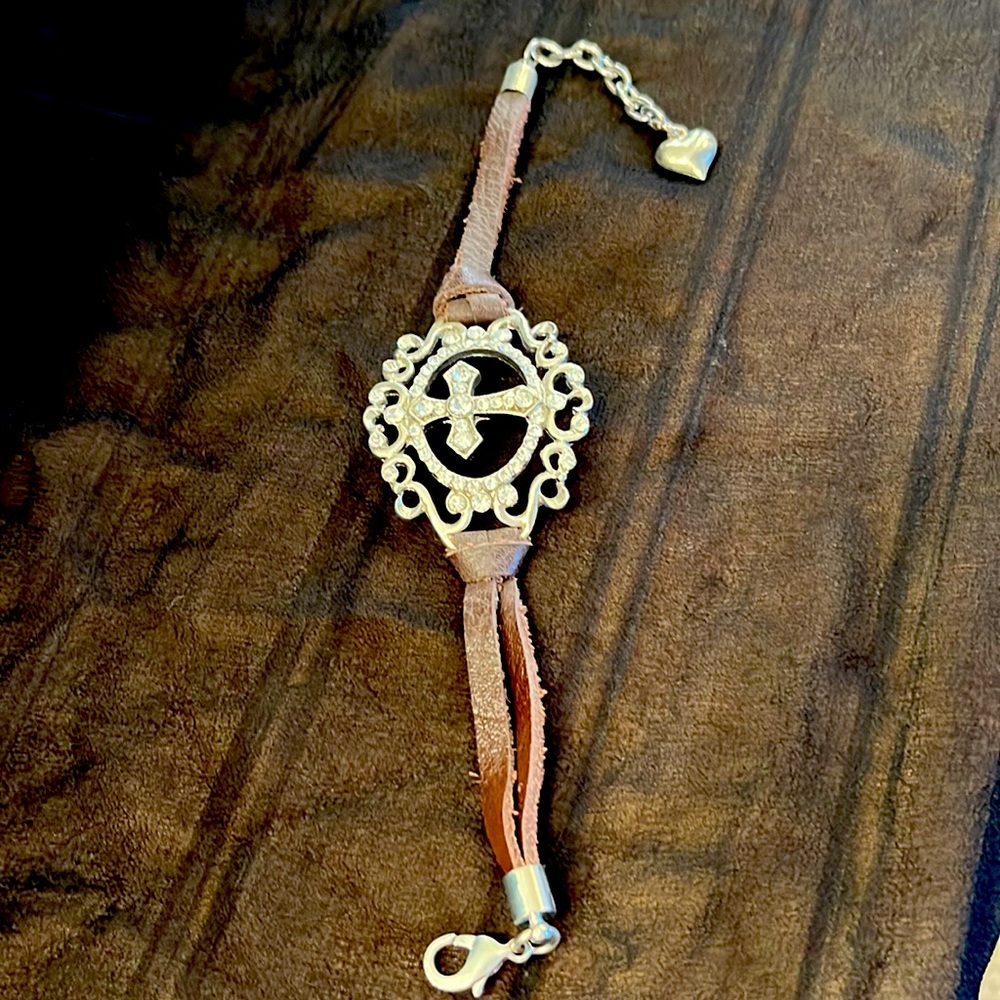 Cute cross leather bracelet!